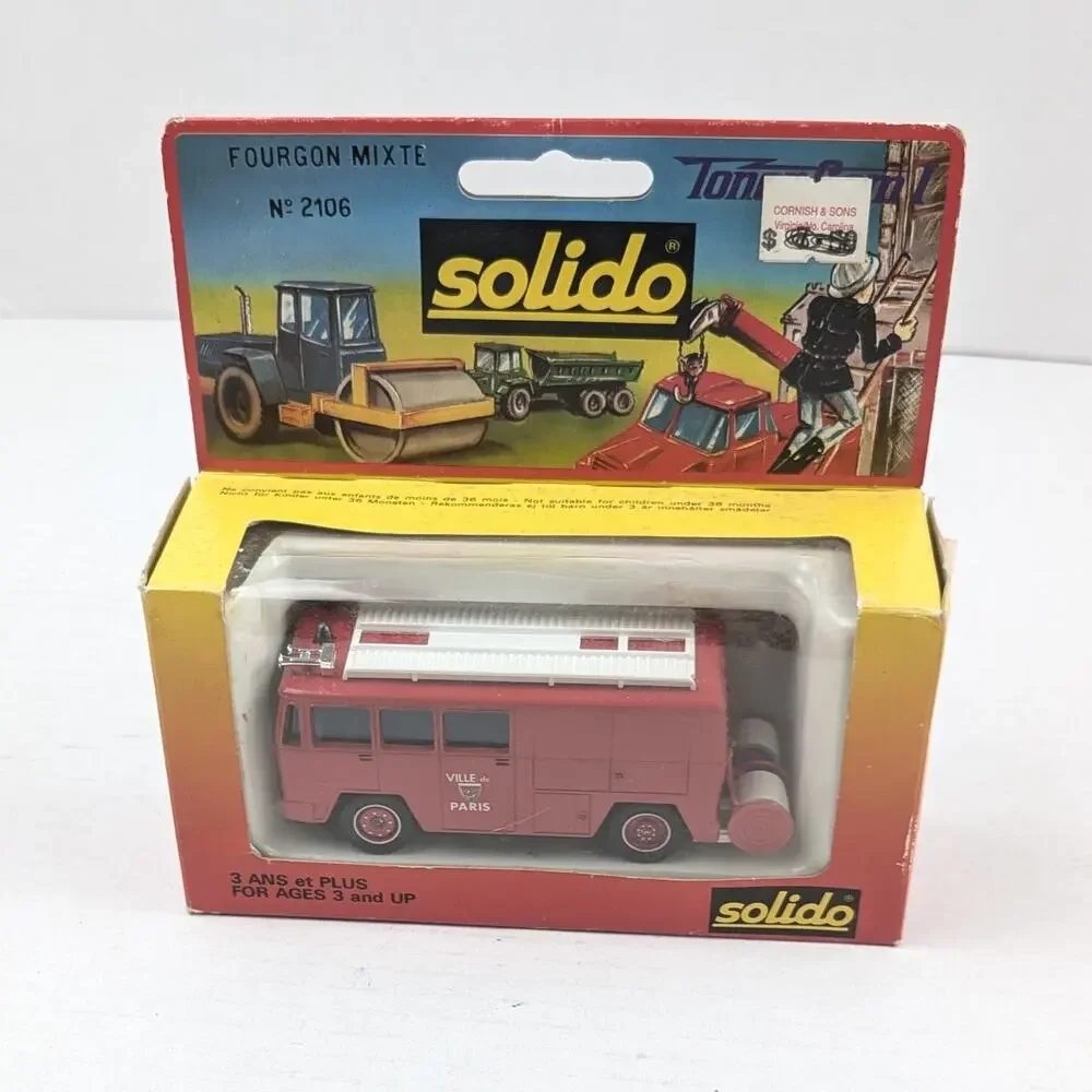 Vintage Solido 2106 Berliet GAK 17 Fourgon Mixte Paris Fire Truck Boxed